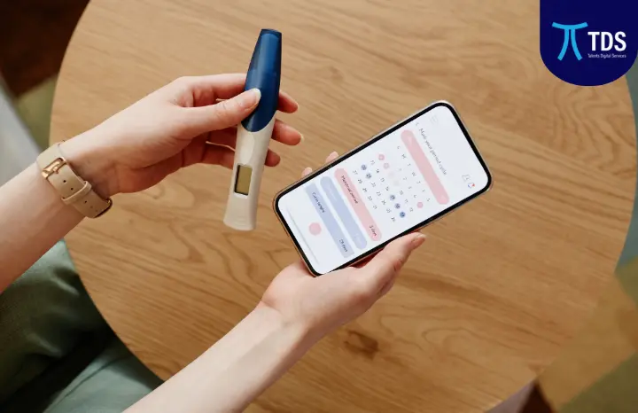 Patient using TDS Health Works mobile app for real-time health tracking in Egypt